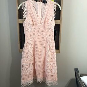 French Connection Zahara V-Neck Lace Dress 0